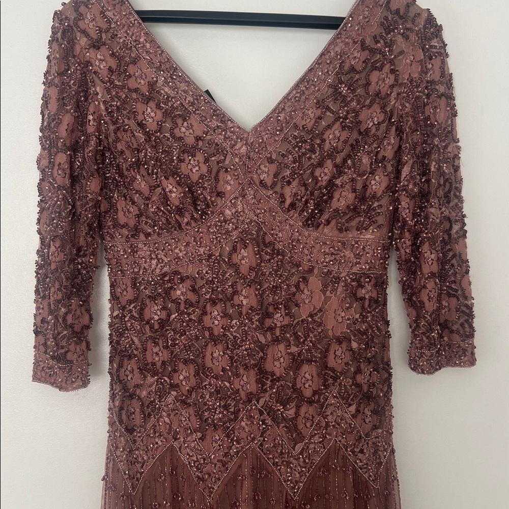 Pisarro Nights Mauve Beaded Gown